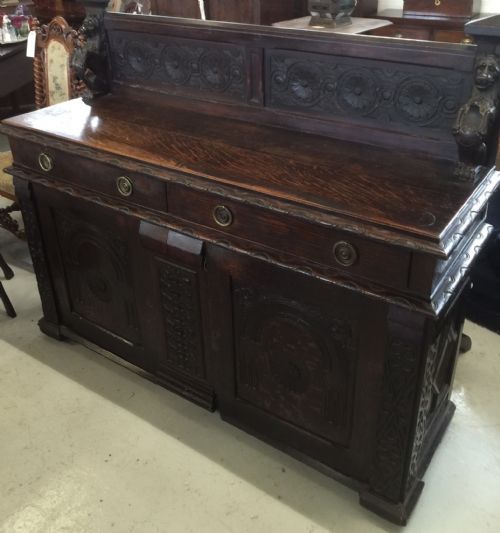 Carved Oak Buffet/ Sideboard in Arts And
 Crafts Style Circa 1890