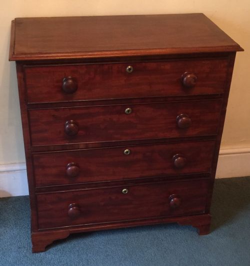 Small Victorian Mahogany Four Height Chest of Drawers