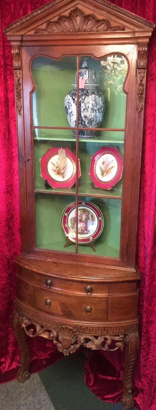 Early Eighteenth Century Dutch Carved Corner Cupboard