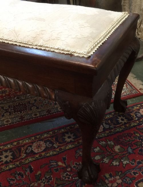 fig 1. Edwardian carved mahogany duet stool circa 1910