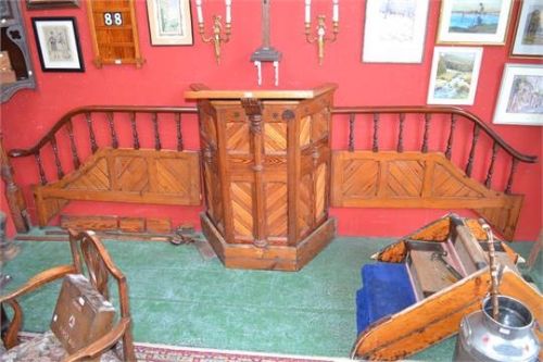 Victorian Pitch Pine Pulpit with Side Steps Circa 1870