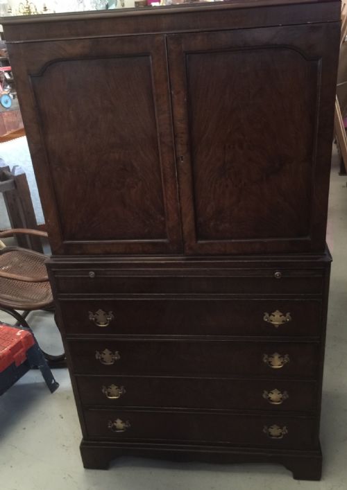 Mahogany Tall Boy with Dressing Slide Circa 1920