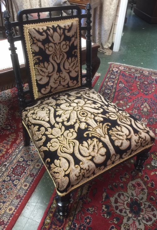 Aesthetic Movement Ebonised Nursing Chair. Circa 1890
