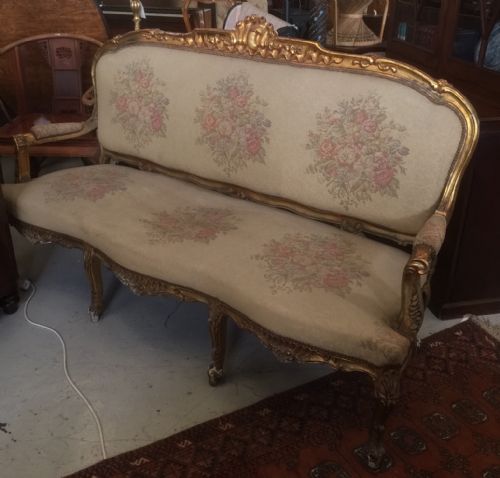 fig 1. French gilt framed sofa in original condition circa 1910