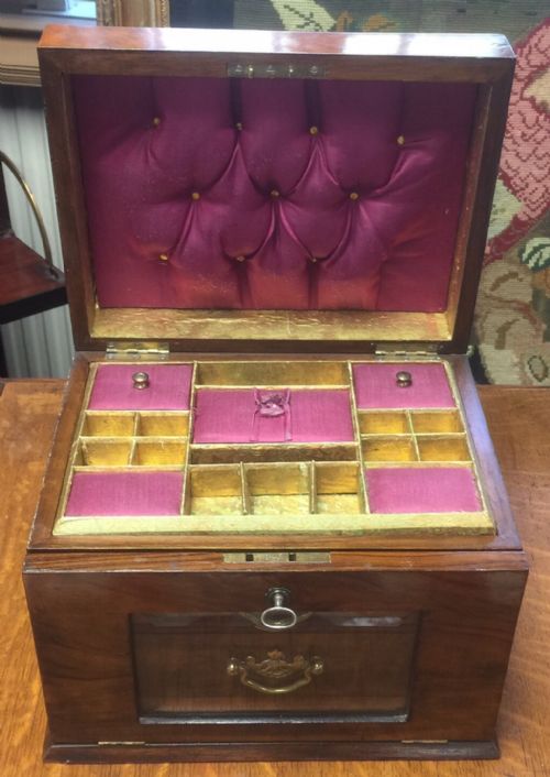 fig 1. Victorian walnut jewellery box circa 1890