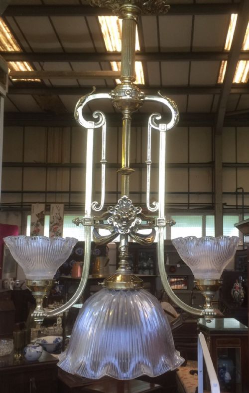 Brass Electrolier Superb Quality Circa 1920 
