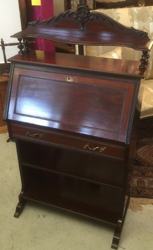 Victorian Carved Mahogany Larks Desk