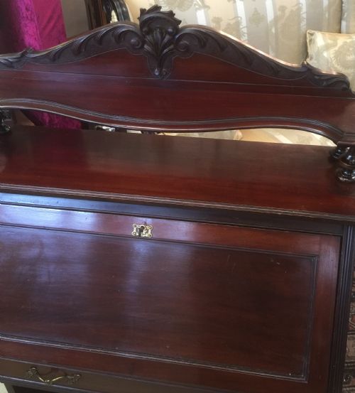 fig 1. Victorian carved mahogany larks desk
