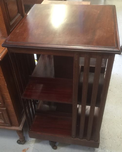 fig 1. Edwardian mahogany revolving bookcase