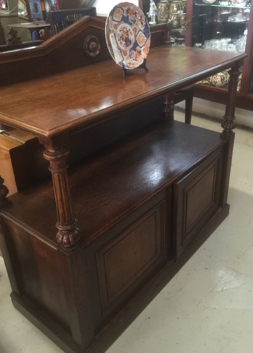 Victorian Solid Oak Two Tier Buffet. Circa 1880