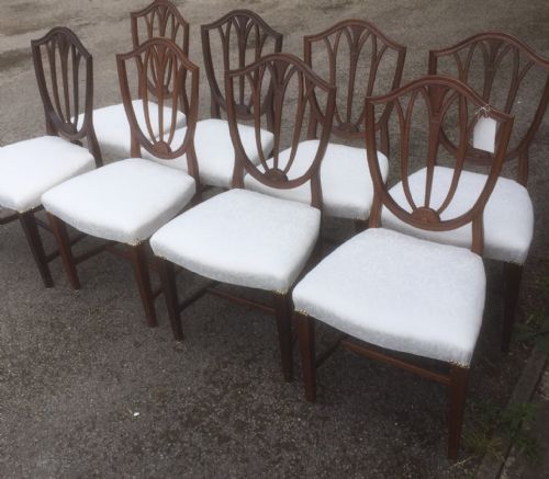 fig 1. Eight mahogany Hepplewhite dining chairs circa 1920