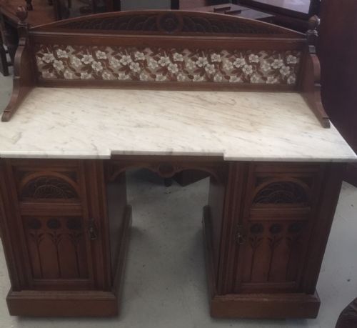 fig 1. Late Victorian aesthetic movement marble topped washstand
