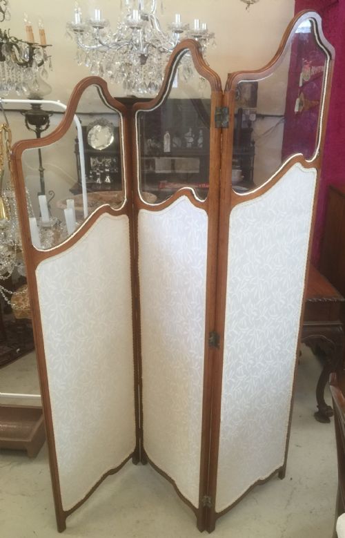 Edwardian Walnut Three Panel Screen Circa 1905