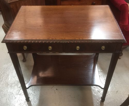 Late Victorian Two Drawer Mahogany Side Table