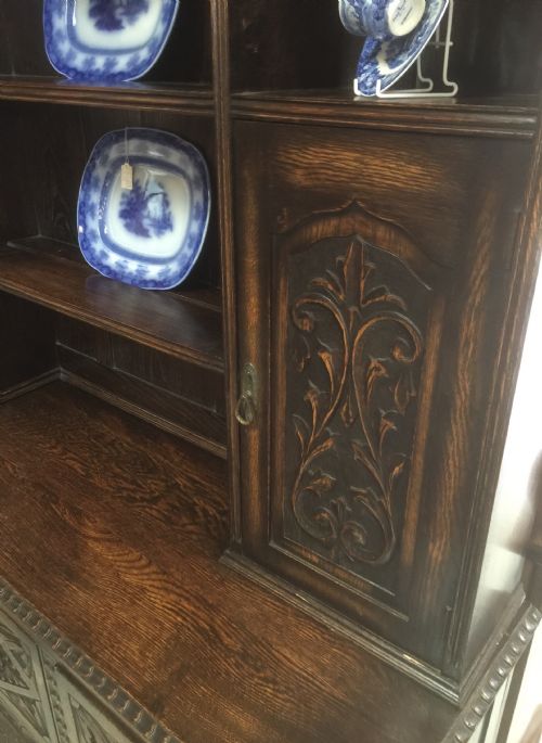 fig 1. Solid oak carved dresser circa 1920