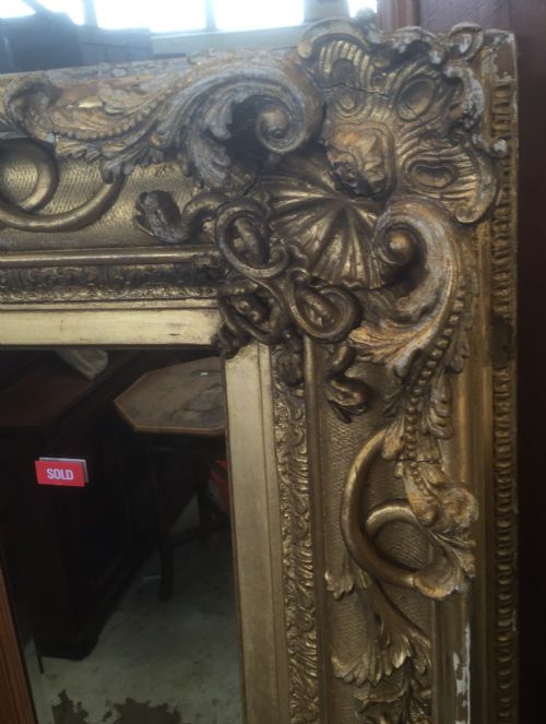 fig 1. Museum quality nineteenth century large gilt picture frame for restoration