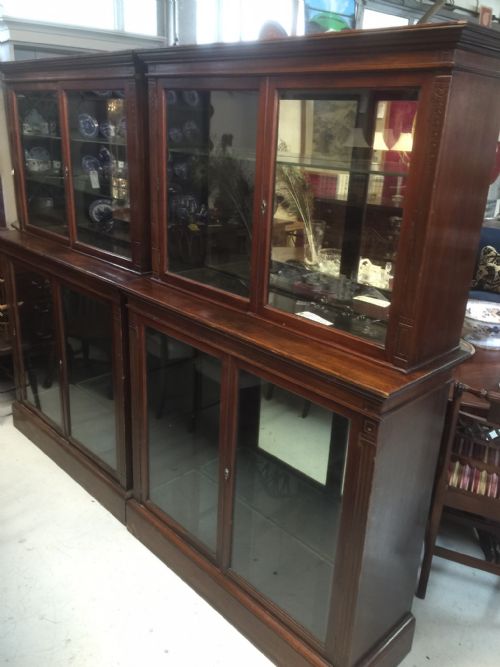 Pair of Victorian Mahogany Museum Display Cabinets
