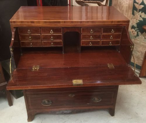 Superb Georgian Inlaid Mahogany Secretaire Chest