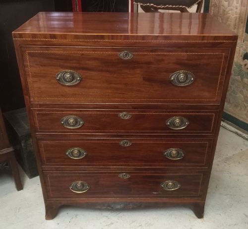 fig 1. Superb Georgian inlaid mahogany secretaire chest