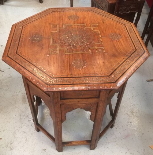 Edwardian Anglo Indian Inlaid Occasional Table.