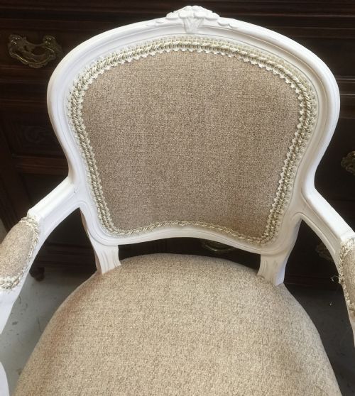 fig 1. Pair of carved French painted armchairs circa 1920. 