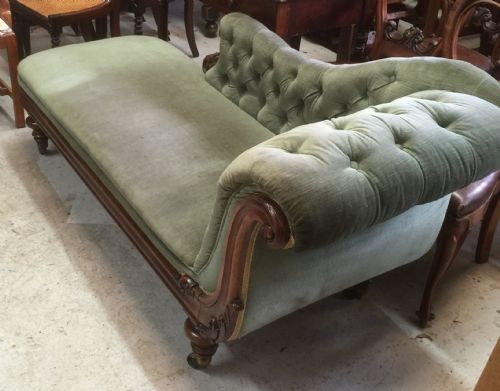 fig 1. Victorian carved mahogany chaise longue