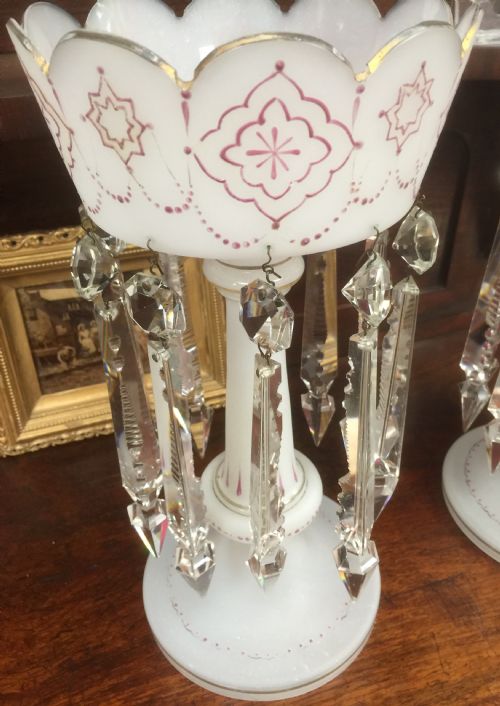 fig 1. Pair of Victorian glass lustres.