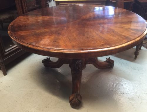 fig 1. Victorian walnut breakfast table -wonderful carved base