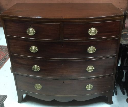Georgian Bow Front Mahogany Chest of Drawers
