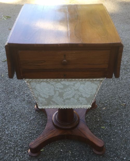 REGENCY ROSEWOOD WORK TABLE - ADDITIONAL PHOTO 1