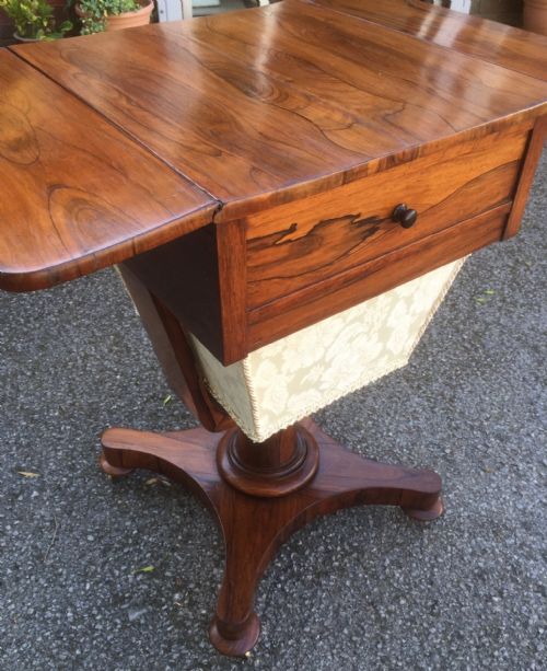 REGENCY ROSEWOOD WORK TABLE - ADDITIONAL PHOTO 6