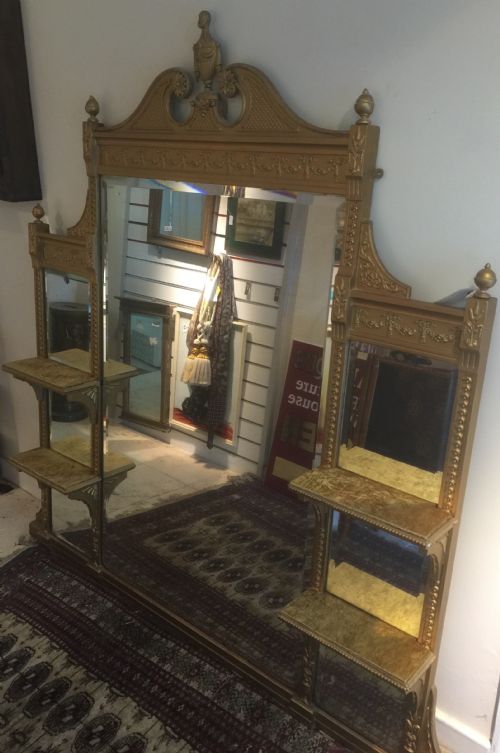 Large Victorian Gilt Overmantle Mirror