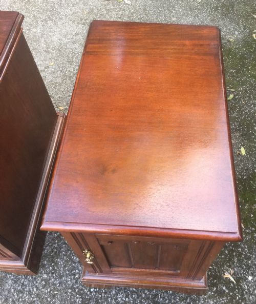fig 1. Victorian pair of walnut bedside cabinets 