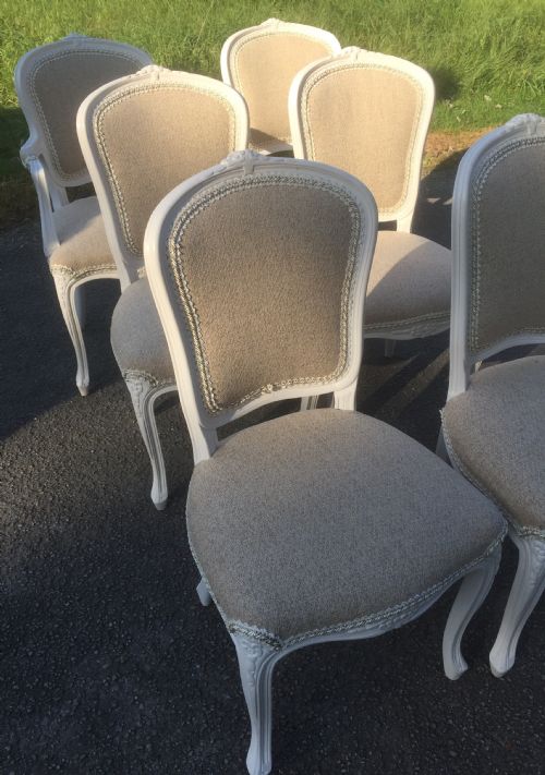 fig 1. Six Edwardian French painted dining chairs