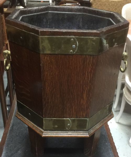 Victorian Oak Brass Bound Wine Cooler