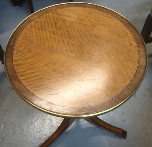 fig 1. Victorian French ormolu edged circular tripod table   