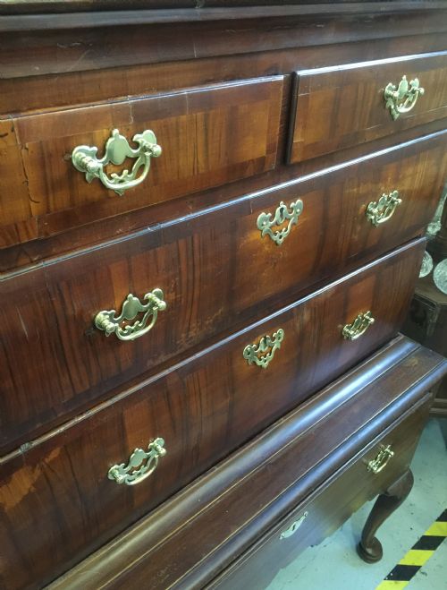 fig 1. Antique walnut chest on stand early 18th century and later additions