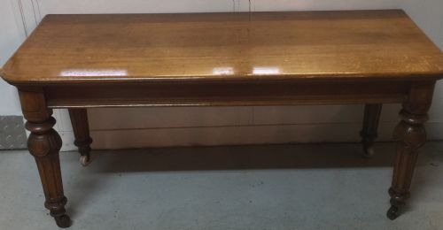 Nineteenth Century Golden Oak Side Table  on Turned Legs