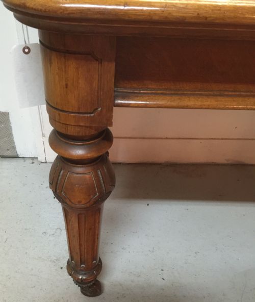 fig 1. Nineteenth century golden oak side table  on turned legs 
