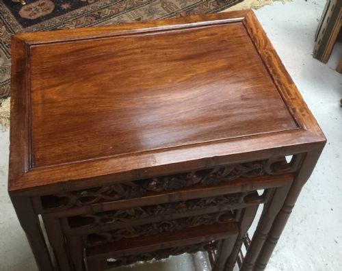 fig 1. Antique Padouk wood quartetto nest of tables