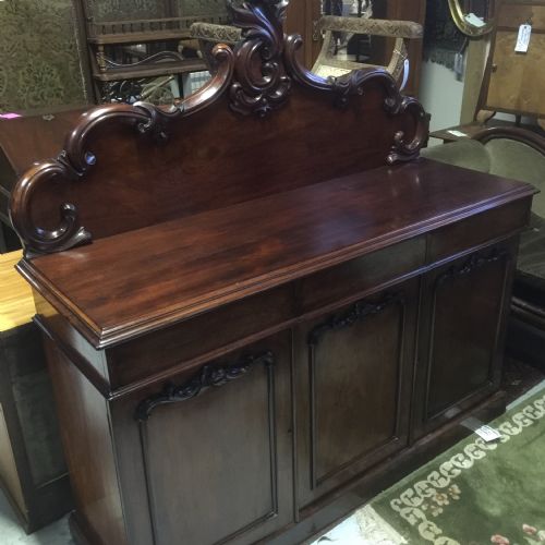 Victorian  Carved Mahogany Sideboard  Circa 1850