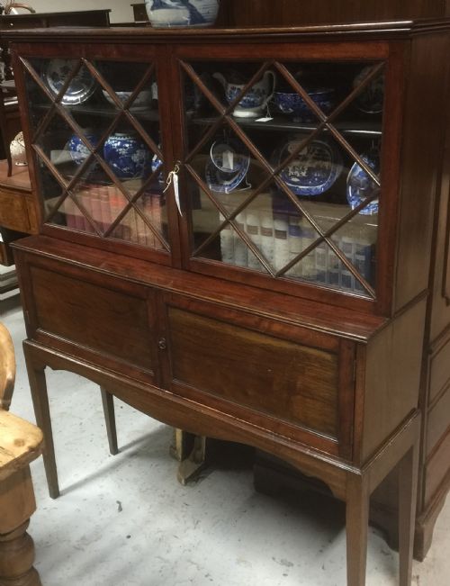 Mahogany Astragal Glazed Display Cabinet on Stand