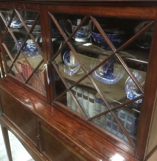 fig 1. Mahogany astragal glazed display cabinet on stand