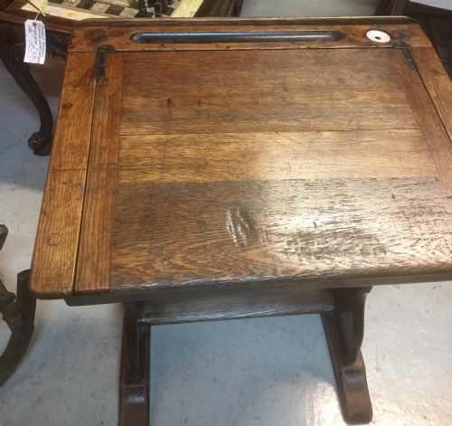 fig 1. Victorian oak and pitch pine school teachers desk