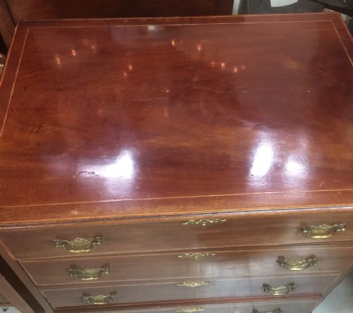 fig 1. Small edwardian inlaid mahogany chest of drawers