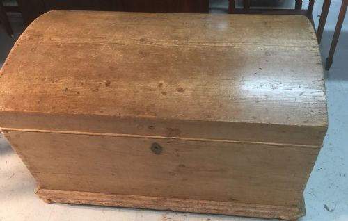 Victorian Pine Dome Top Trunk.