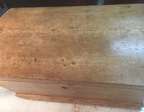 fig 1. Victorian pine dome top trunk. 