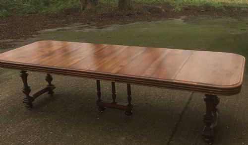 Antique 12 Seater Extending Walnut Dining Table