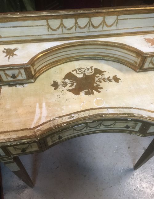 fig 1. Cream & gilded florentine bonheur du jour. circa 1920.