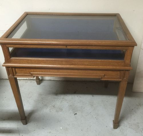 Antique Golden Oak Museum Display Cabinet